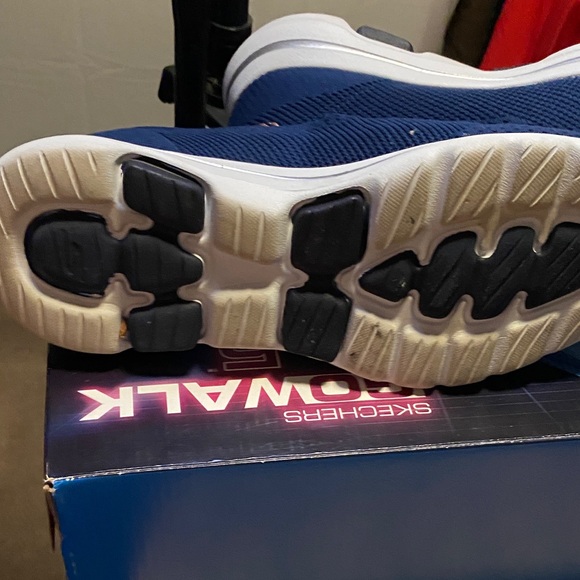 Skechers Women's Blue Mesh Slip-On Sneakers - Picture 10 of 10